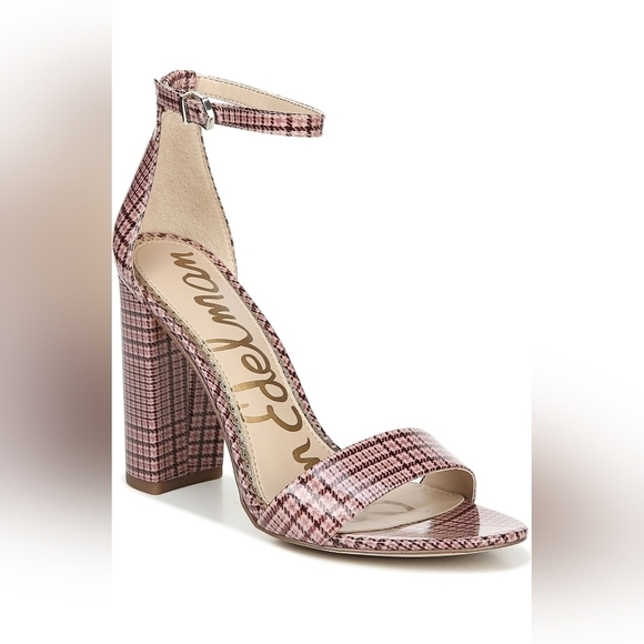 NEW SAM EDELMAN PINK PLAID YARI HEEL 🩷 🖤 9.5 - Picture 8 of 9